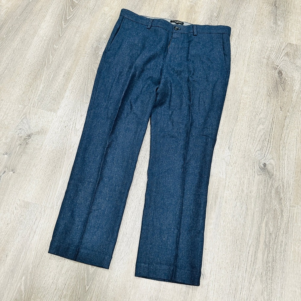 Banana Republic Aiden Pant Mens 36x30 Blue Slim Fit Textured Chino Trousers Pant